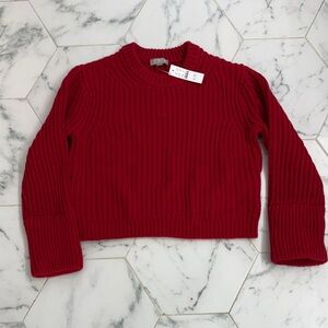 NWT J. Crew Red Ribbed Knit Sweater small